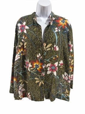 Citron Santa Monica floral blouse size 2x